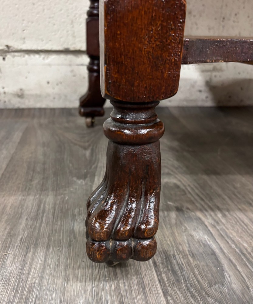 Antique Jacobean Revival Quarter Sawn Tiger Oak Library Sofa Table