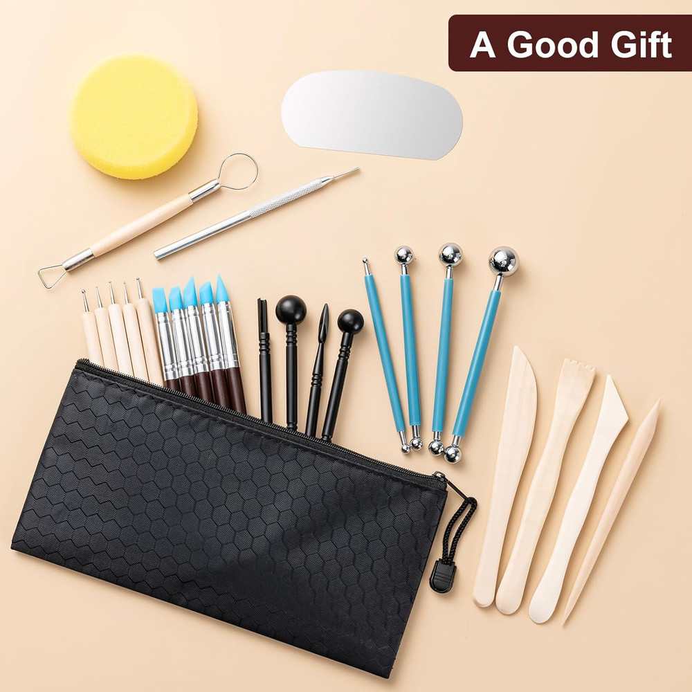 Clay Tools Kit, 27 PCS Pottery Tools, Practical Polymer Clay Sculpting Tools Kit