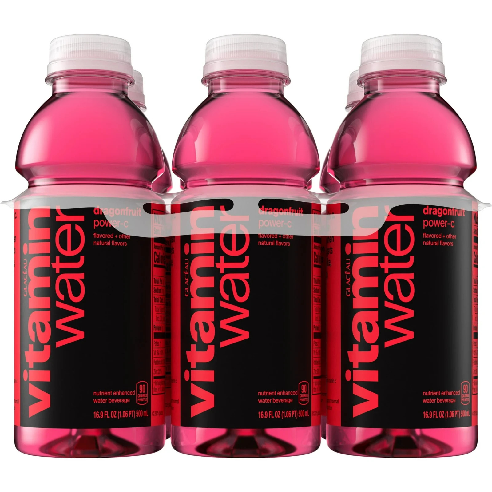 Vitaminwater Power-C Dragonfruit Flavored Water Beverage, 16.9 fl oz, 6 Pack Bot