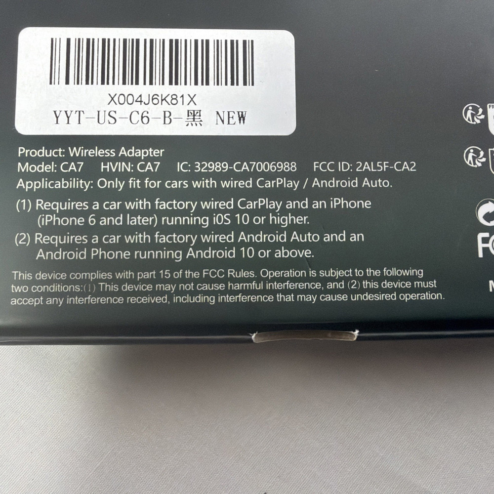 Wireless CarPlay & Android Auto Adapter - USB Plug & Play for Easy Setup