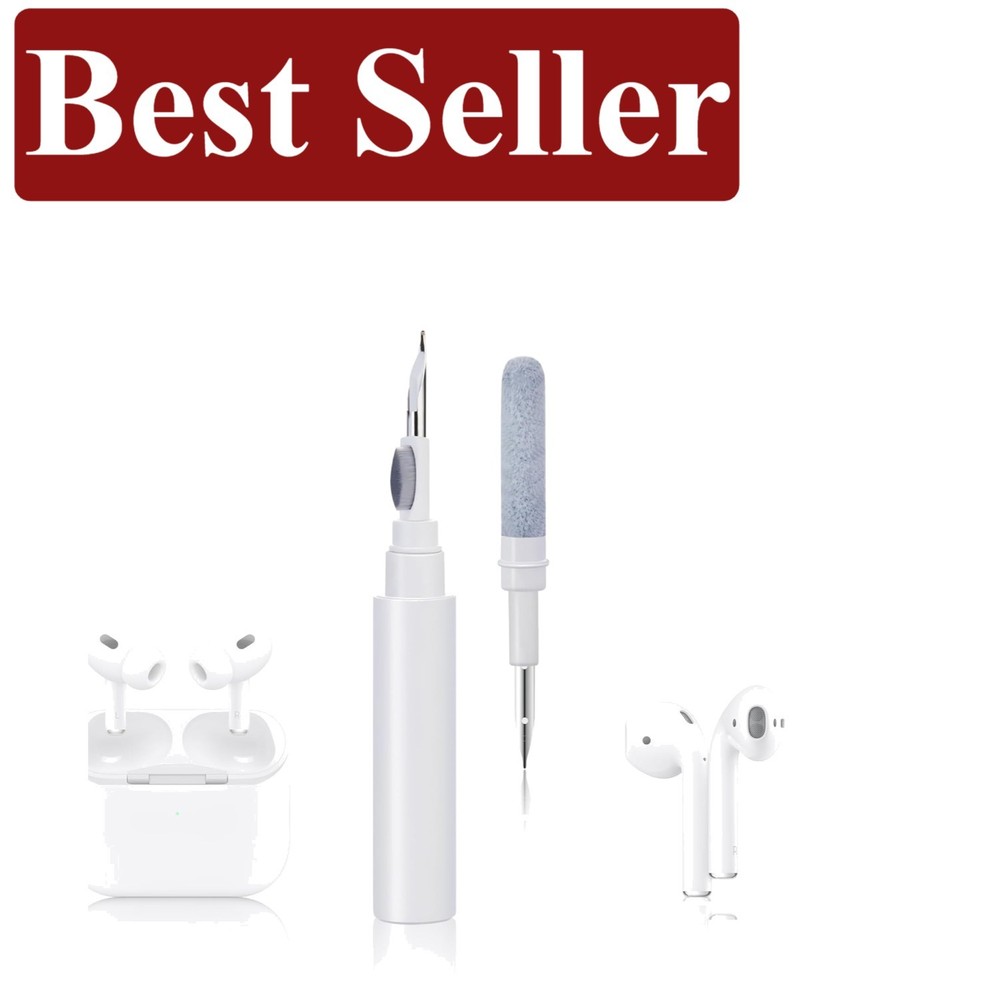 Efficient 360° Earbud Cleaner - Flocked Sponge & Fine Brush Included