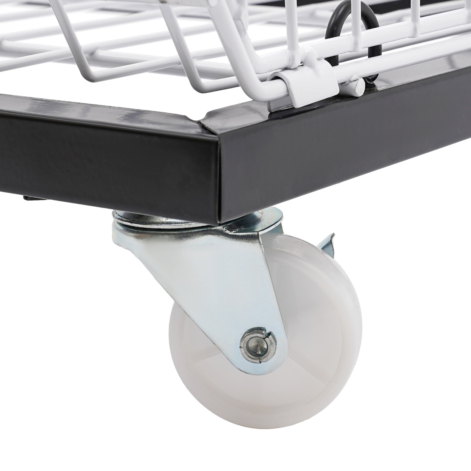 5 Tier Wire Grid Retail Display Shelf Merchandise Display Rack Stand w/4 Pulleys