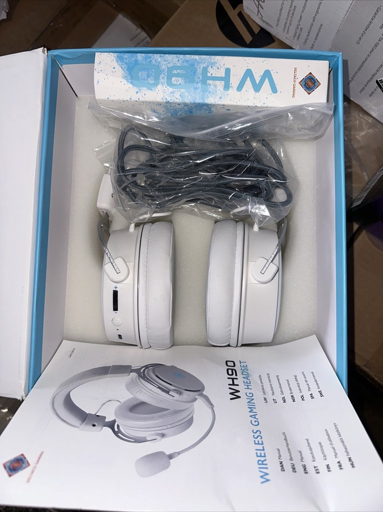 DELTACO GAMINGWH90 Wireless Gaming Headset White Line