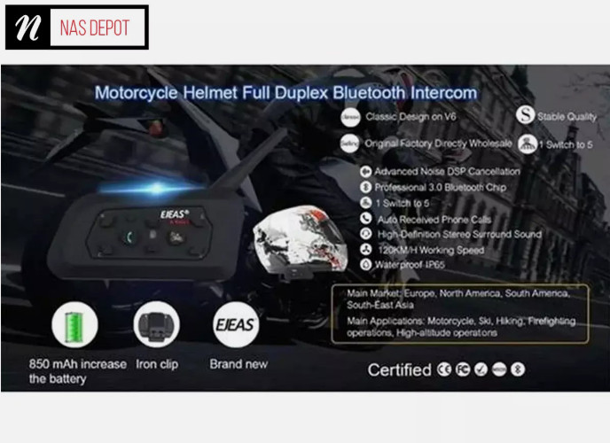 EJEAS V6 PRO Bluetooth Motorcycle Intercom Helmet Headset 800m Interphone NEW UK