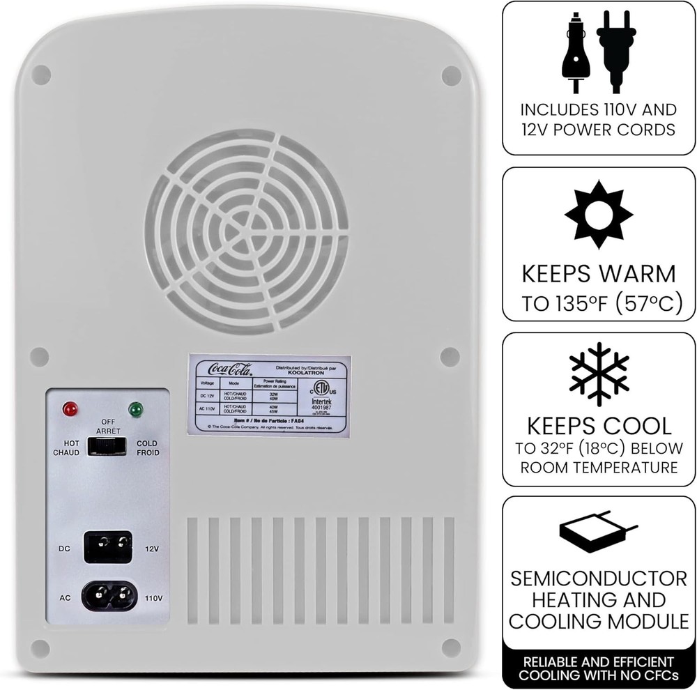 Chic Coca-Cola Mini Fridge: Cute Compact Beverage Storage - Silent Operation