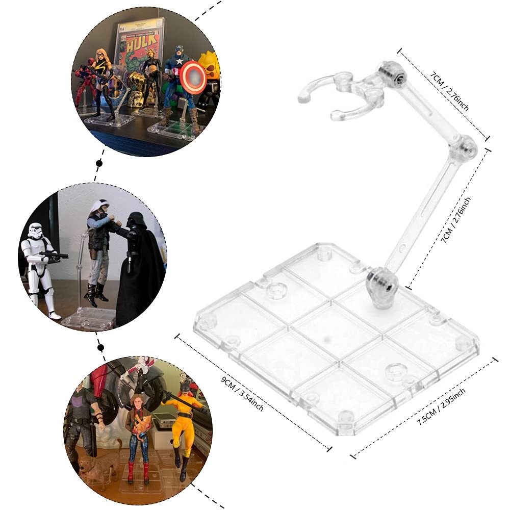 XISTEST Action Figure Stand, 8 PCS Assembly Display clear