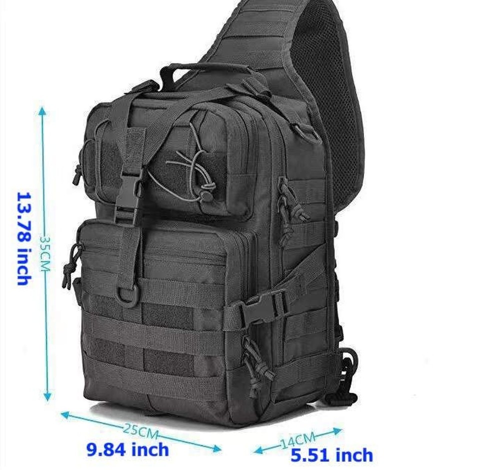 Tactical Sling Bag Pack Black