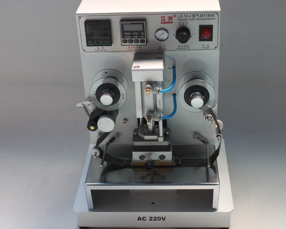 Pneumatic Hot Foil Coding & Stamping Machine Leather LOGO Printer Stamper 220V