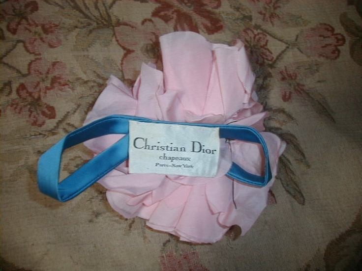 Vintage 1950's Christian DIOR Cocktail Hat w MASSIVE HUGE PINKS ROSES Paris NY