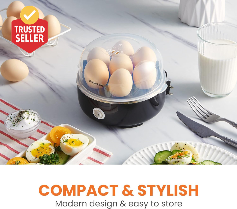 EGC115B Easy Egg Cooker Electric 7-Egg Capacity, Soft, Medium, Hard-Boiled Egg C