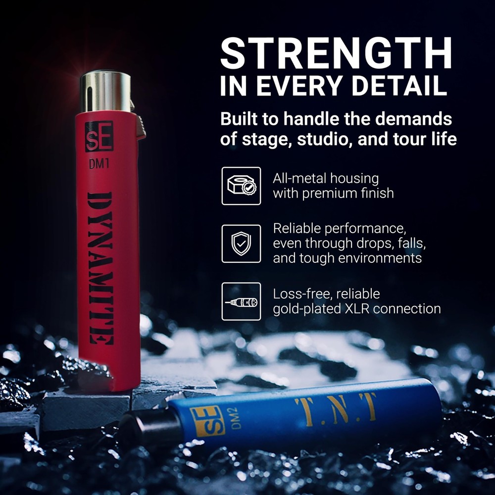 sE Electronics DM1 Dynamite Ultra-Slim Inline Microphone Preamp for Ribbon &...