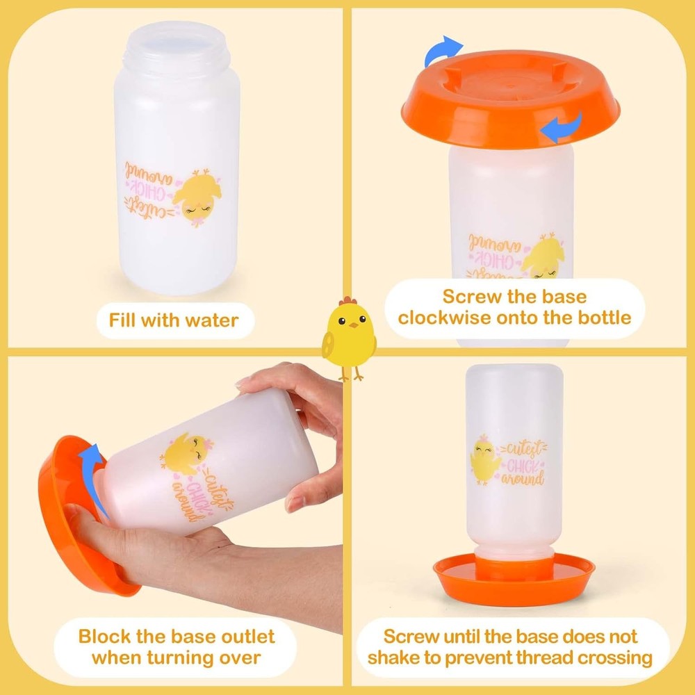 Chicken Feeder Waterer Set 1L Automatic Brooder Kit Duck Quail Coop Tool