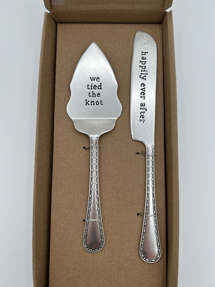 Mud Pie Silver 9" Boxed Wedding Cake Server Set 2021