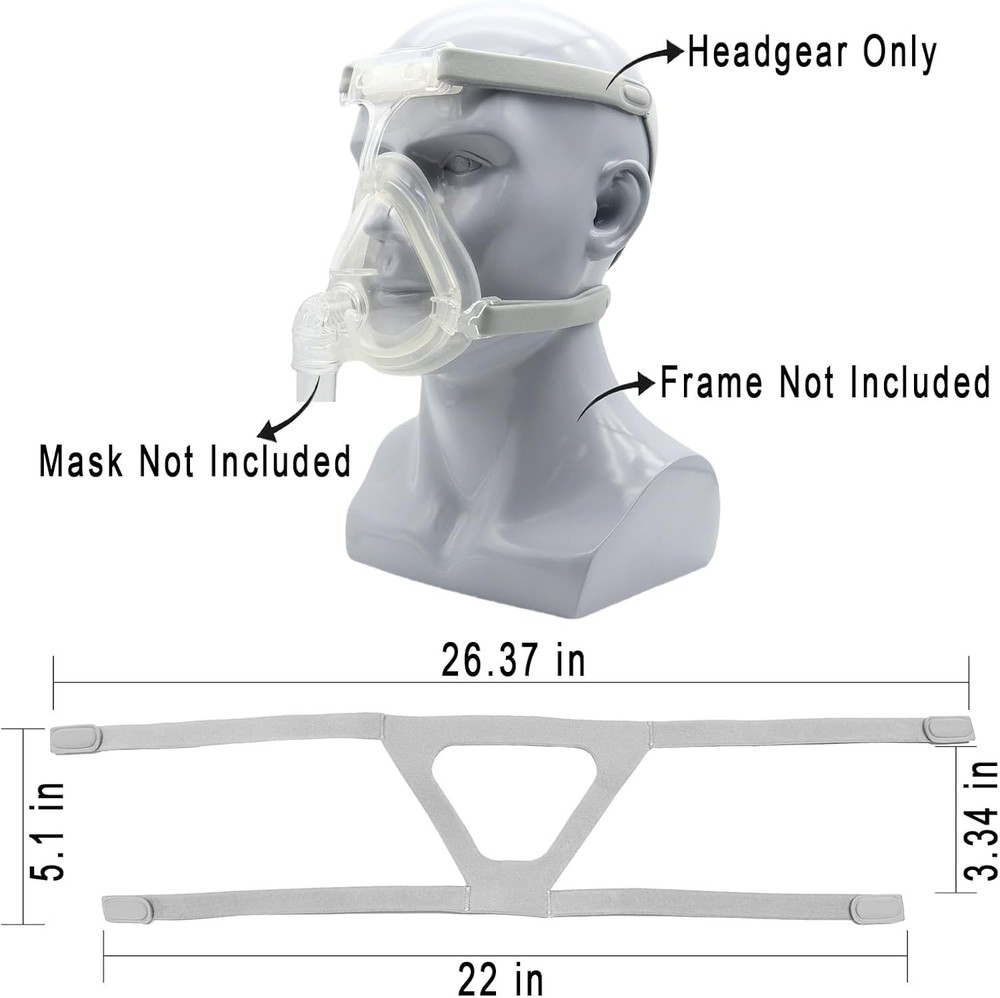 Universal Replacement Headgear Strap Full Mask Replace Part, 4-Point...