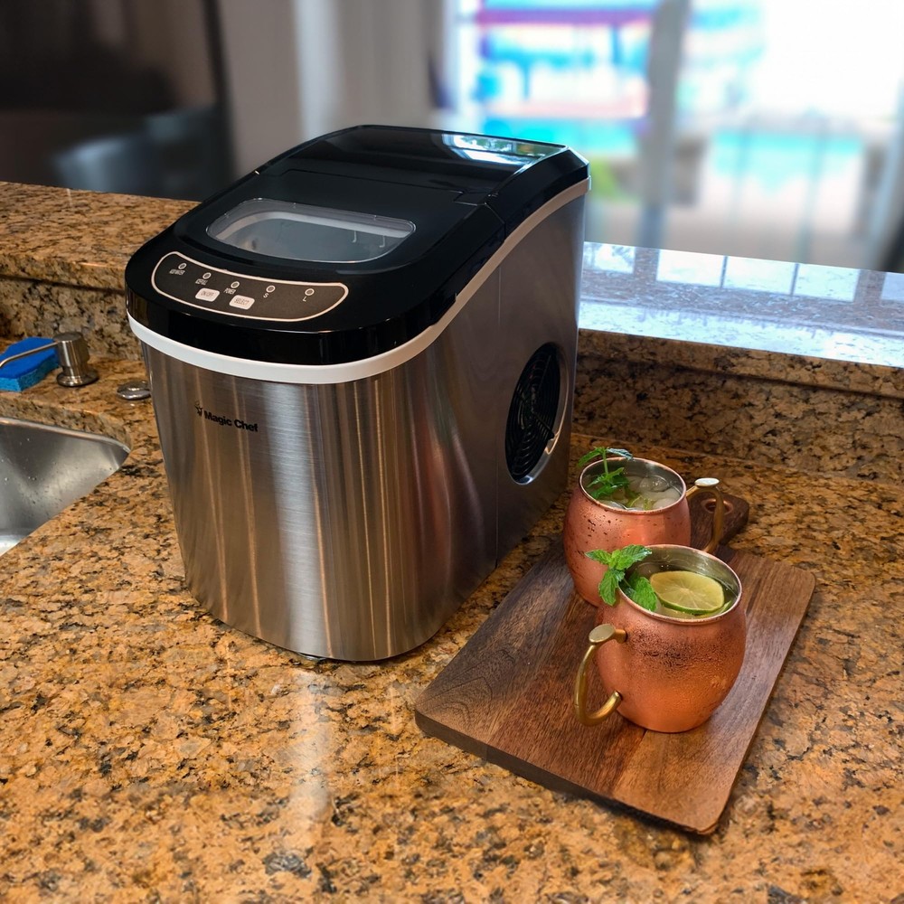 Magic Chef Portable Countertop Ice Maker, Small Ice Maker for Kitchen or Home