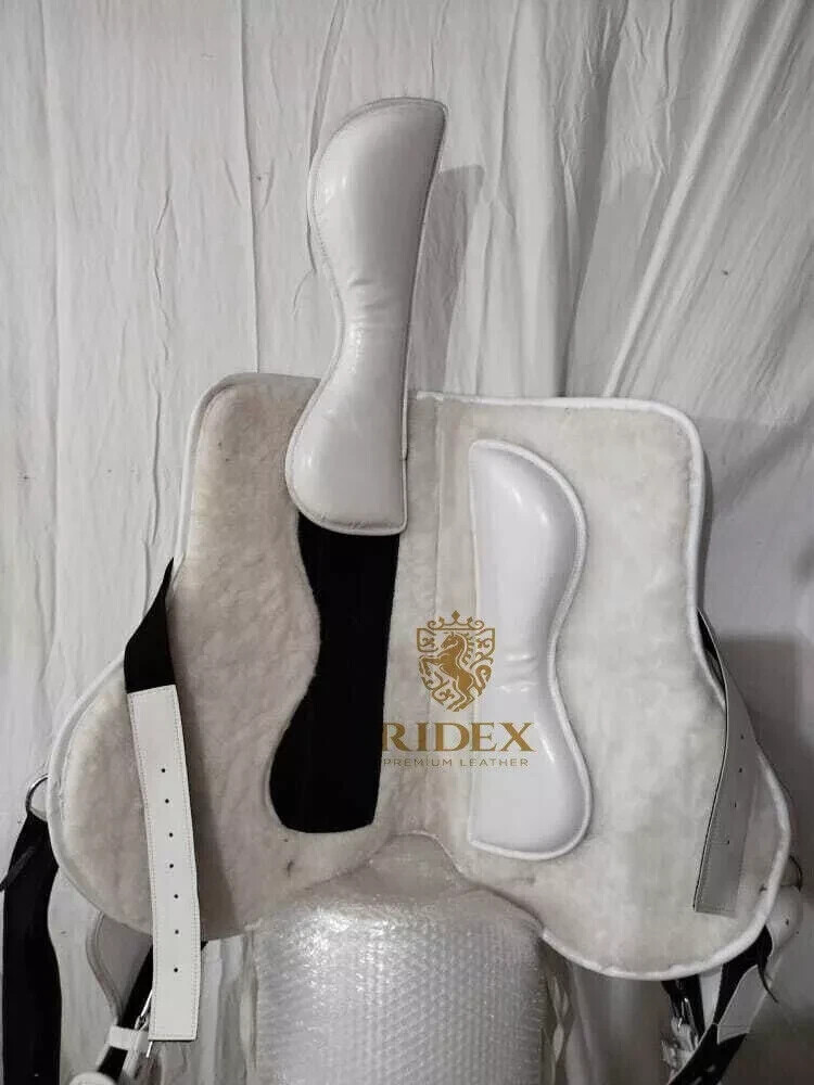 White Synthetic Treeless Western style with Extra Panel.