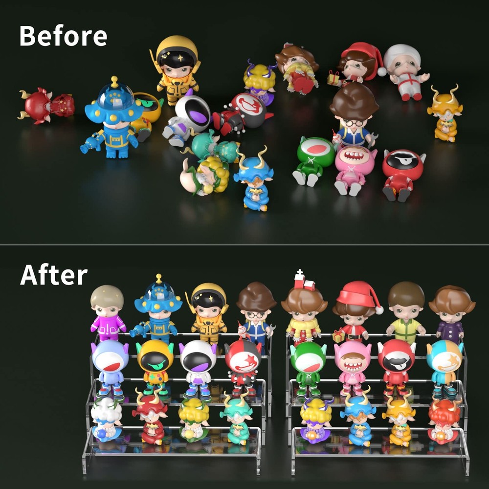 Acrylic Display Riser, 6 Pcs 12" Large Acrylic Risers, Thickened to 5mm Clear...