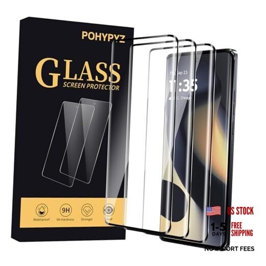 3 Pack Screen Protector for Moto Edge 2024, UltraClear, 9H Hardness, Bubble