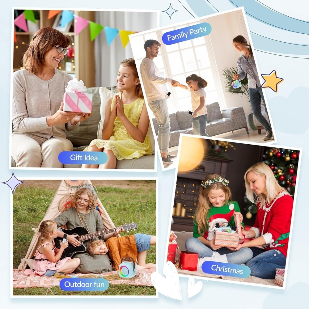 Portable Bluetooth Karaoke Machine for Kids - Endless Fun with Lights & Effects