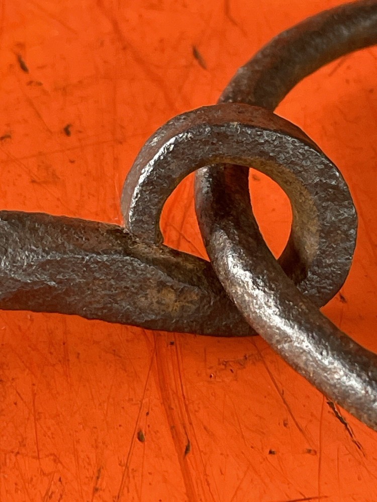 VINTAGE BLACKSMITH FORGED SWEET IRON TWISTED SNAFFLE BIT. HUGE