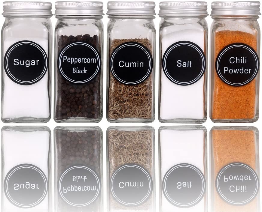 340 Preprinted Spice Labels, 46 Blank Spice Labels