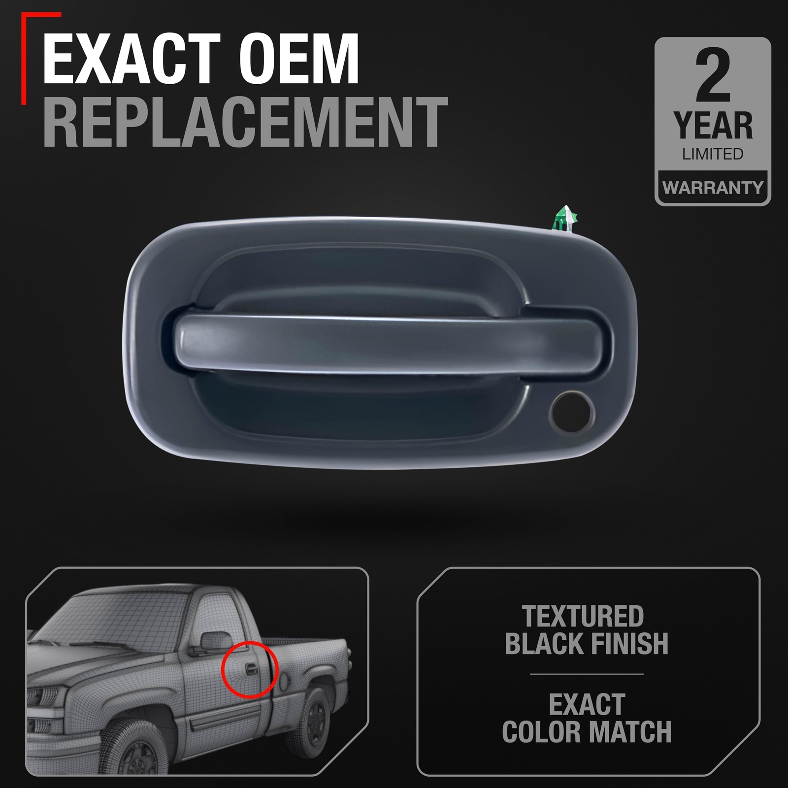 Exterior Door Handle, Driver Side for Chevrolet Silverado, Avalanche; GMC Sie...