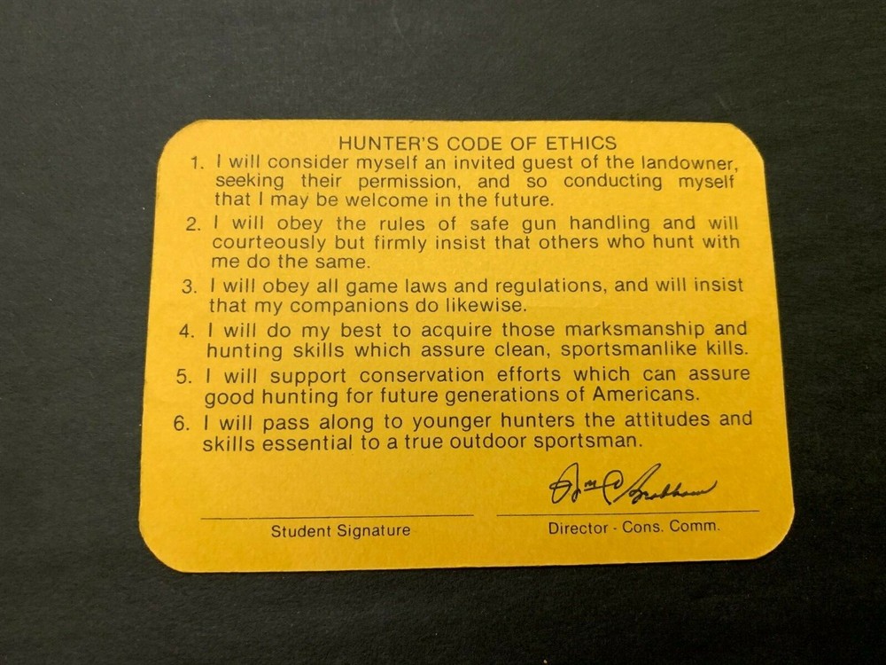 1980 Iowa Hunter Safety Education Program Card