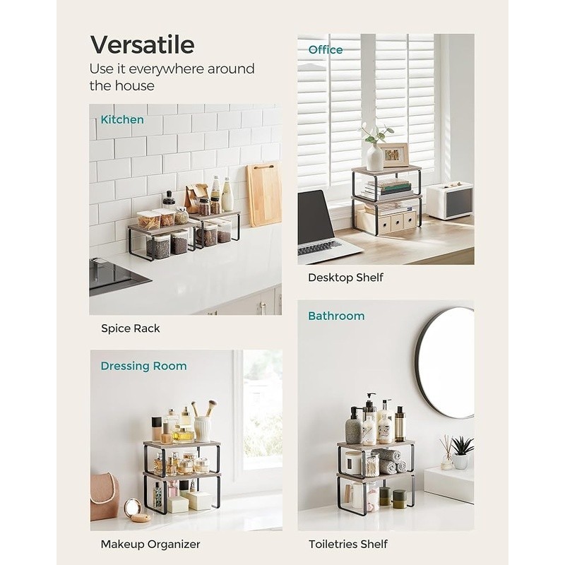 Adjustable Kitchen Spice Rack Organizer Sturdy Storage Shelf Easy Assembly New