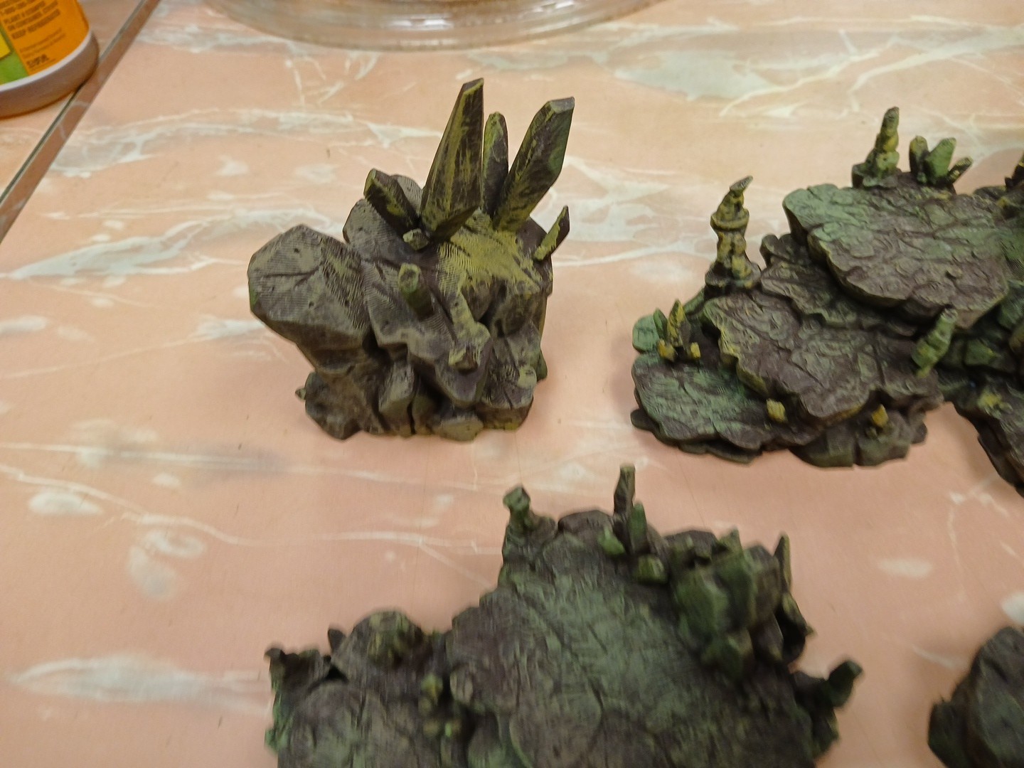 Tabletop Wargaming Terrain -Painted Badlands Hills Set Plastic 4 Pieces 40K #A