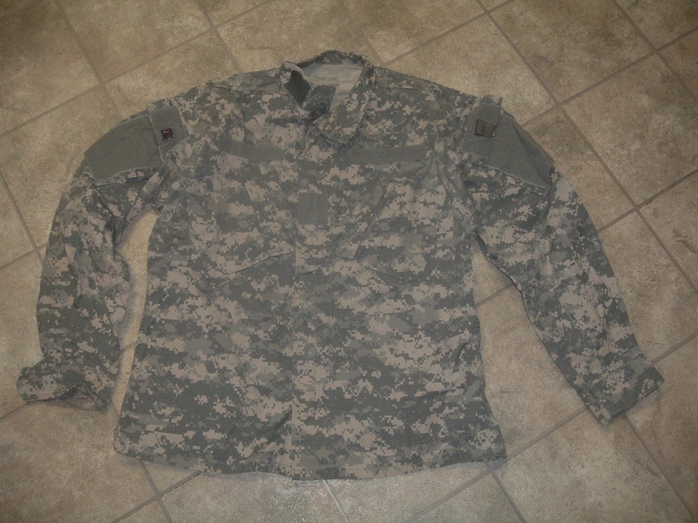 GENUINE USGI ISSUE MILITARY ACU TOP JACKET HOOK AND LOOP ATTACH LARGE LONG