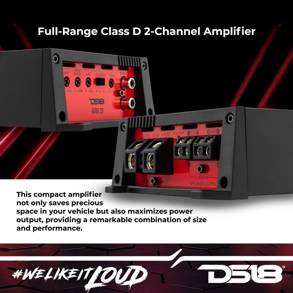 DS18 G700.2D 2-Channel Amplifier 700 Watts Full-Range Class D