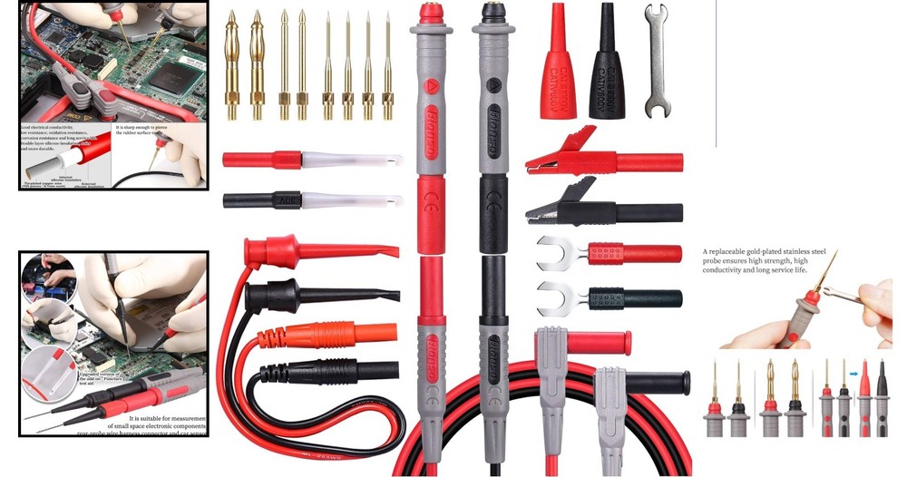 High-Quality 25-Piece Multimeter Leads Set with Replaceable Probes & Clips