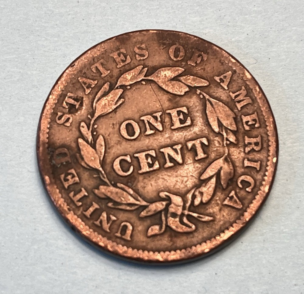 1839 Booby Head Coronet Head Large Cent