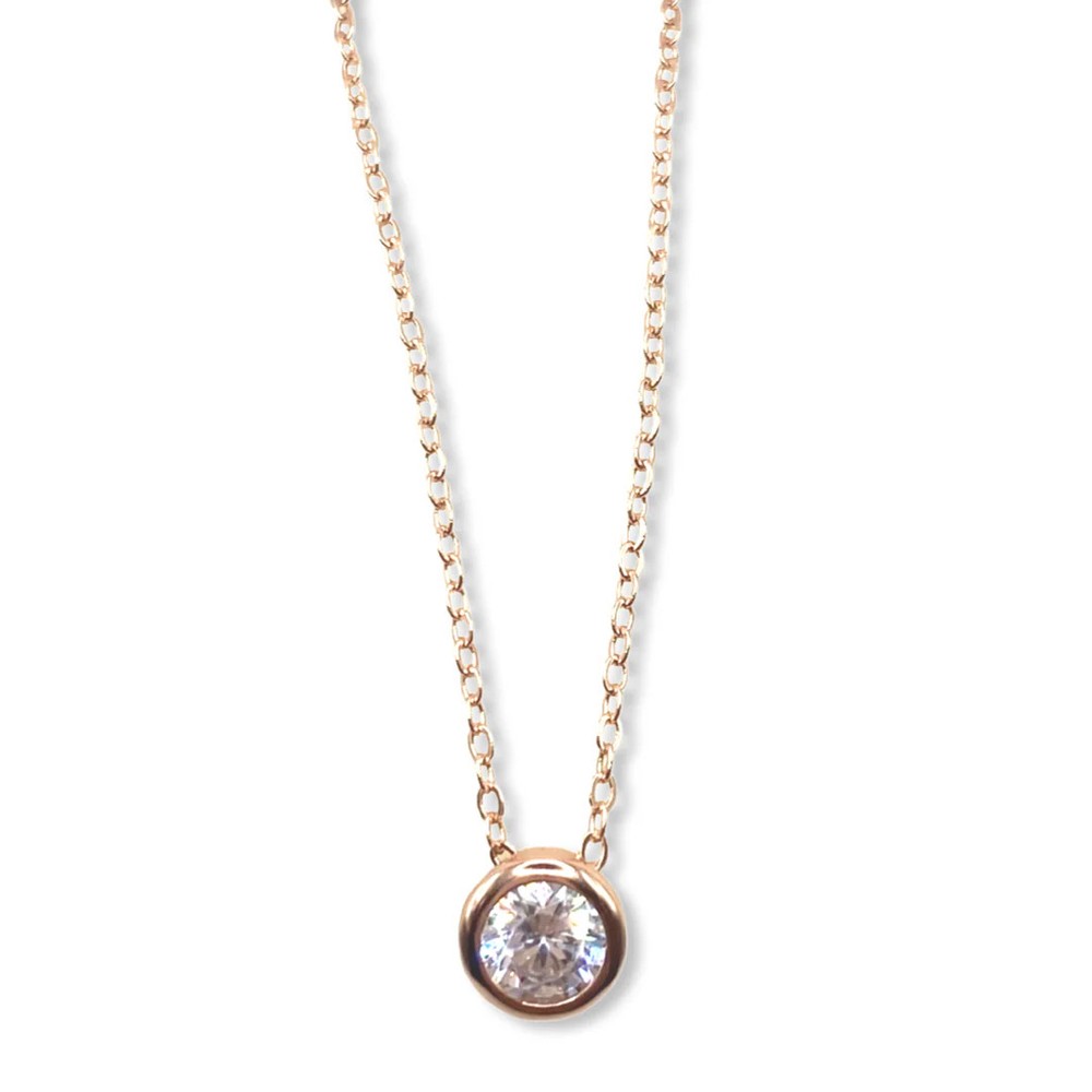 Rose Gold Diamond Simulant Necklace