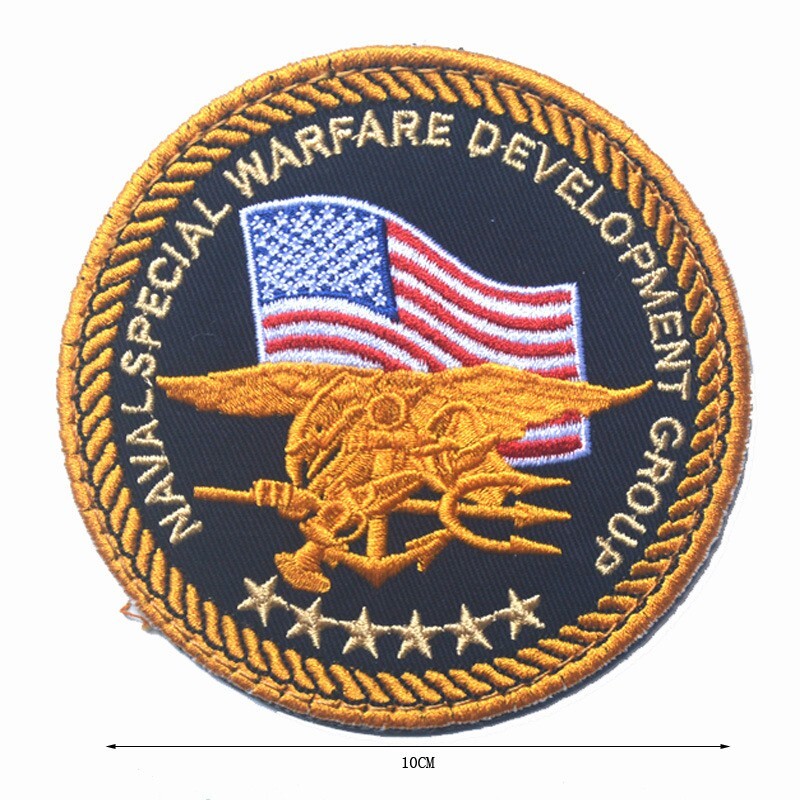 NAVAL SPECIAL WARFARE DEVELOPMENT GROUP US Navy SEAL TEAM US FLAG HOOK PATCH 4"