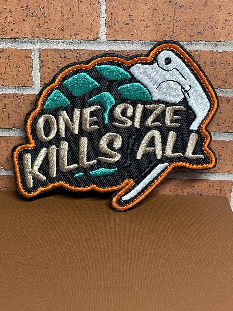 Tactical Morale Patch - One Size Kills All Patch - Embroidered Gun Patch