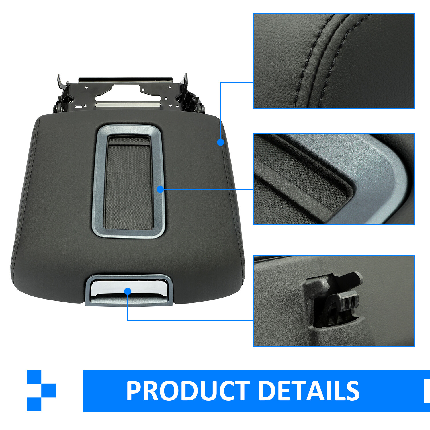 Leather Center Console Armrest Lid For 2014-2019 Chevrolet Silverado GMC Sierra