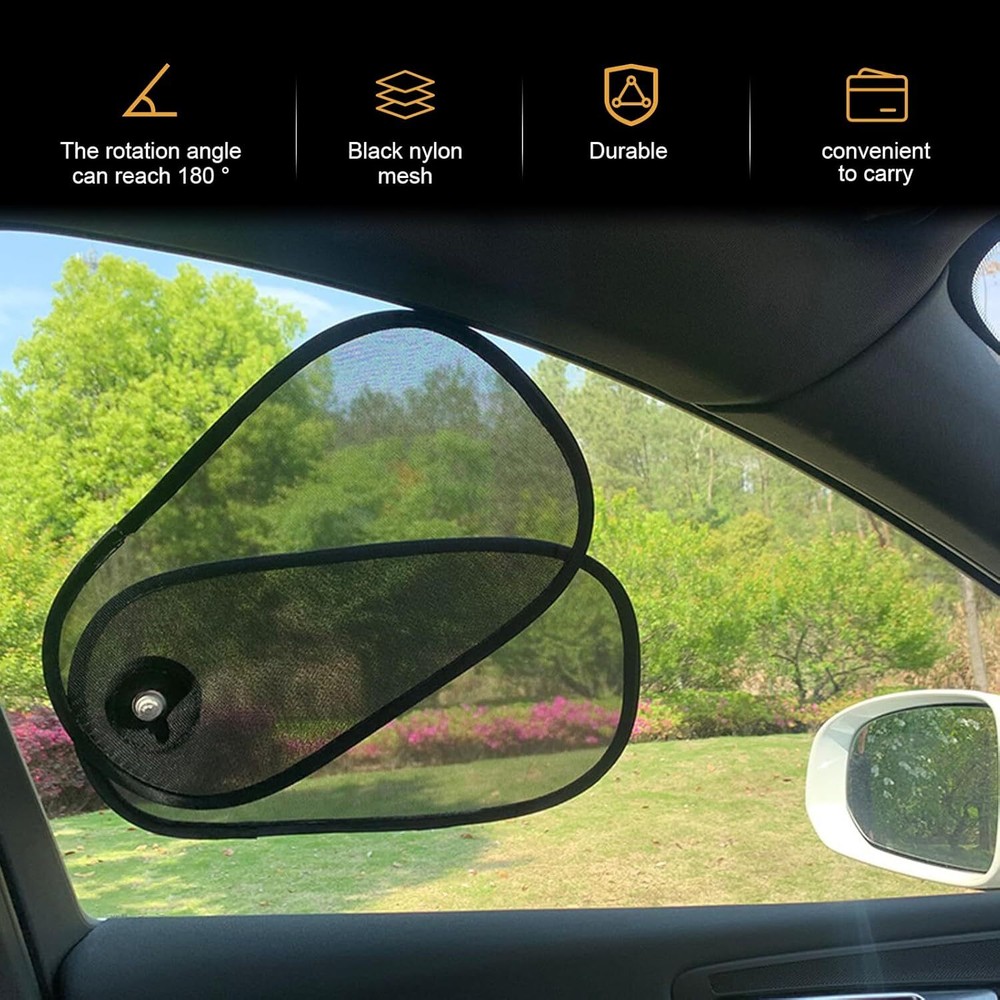 2x Adjustable and Rotatable Car Side Window Sun Shade Block Sun Glare for Driver