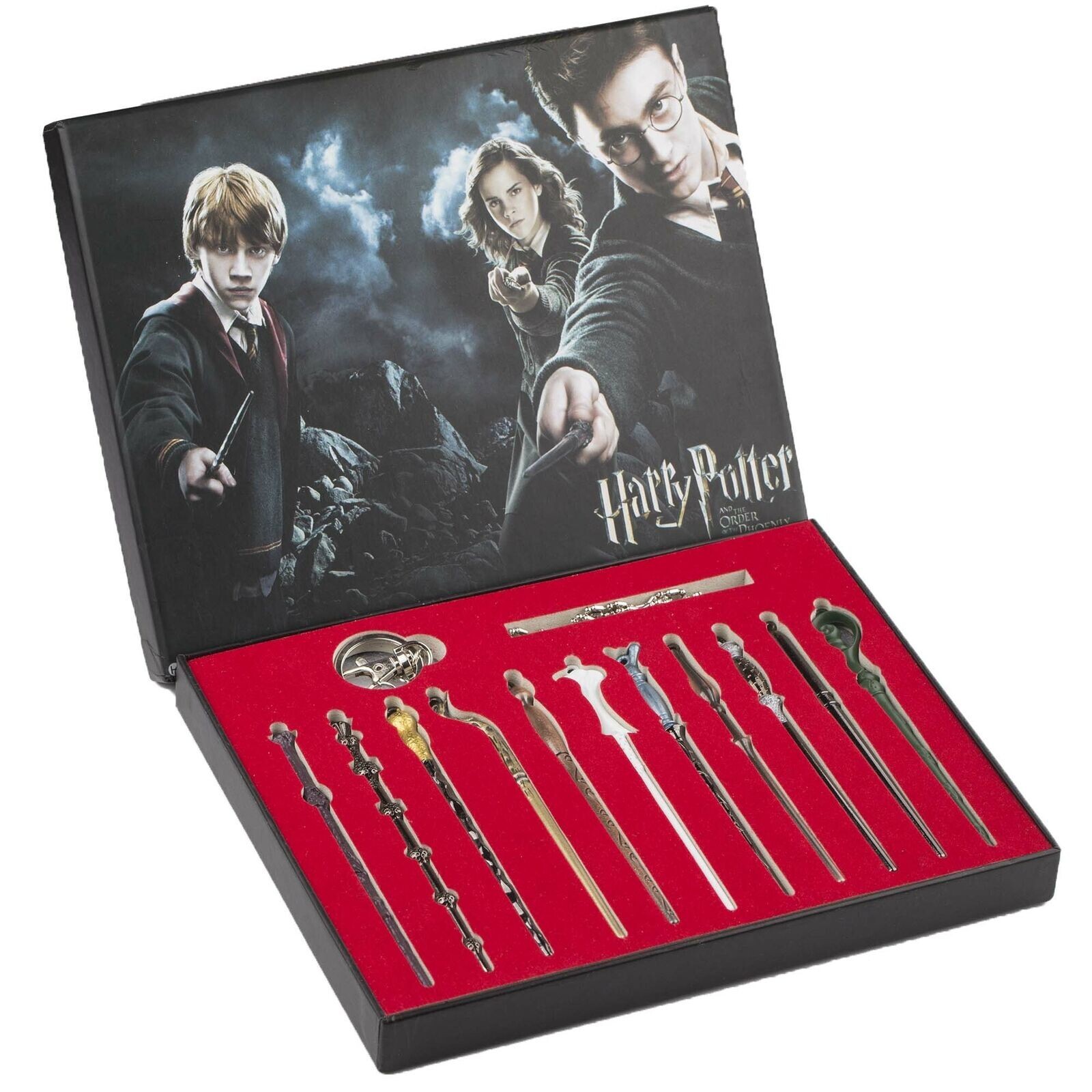 11Pcs Harry Potter Wand Sets Cosplay Luna Hermione Dumbledore Ron Krum Kid Gifts