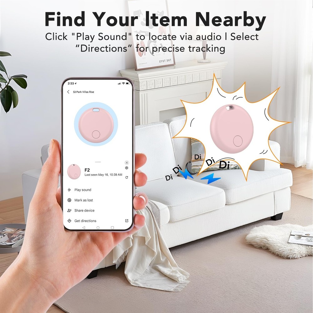 Air Tracker Tag for Android 2 Pack(NOT iOS or Huawei), Bluetooth Item Finder ...