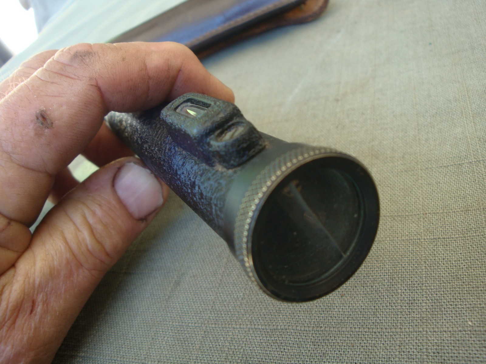 Vintage Hand Held Surveyor's Sighting Level With Leather Belt Case