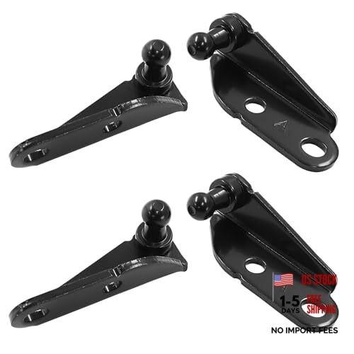 2 Sets Gas Strut Mounting Brackets,10mm Ball Stud I-Type 2 Sets,Black, I-Type