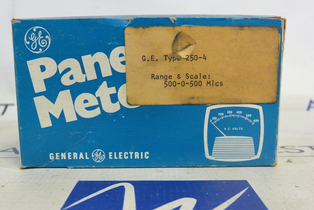 GE PANEL METER TYPE 250-4 RANGE&SCALE 500-0-500 MICS NIB D-C MICROAMPERES