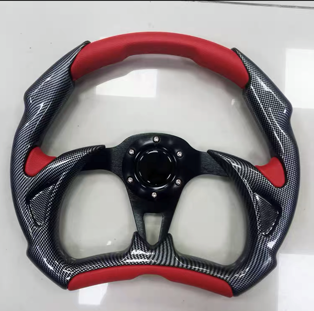 Red + Balck Steering Wheel for Polaris Slingshot without Quick Release & Puller