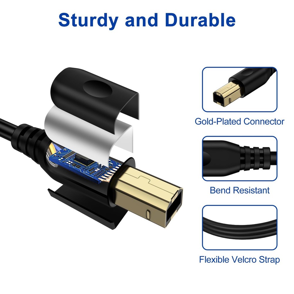 USB C Printer Cable 6FT Type C to B 6 Feet, Black