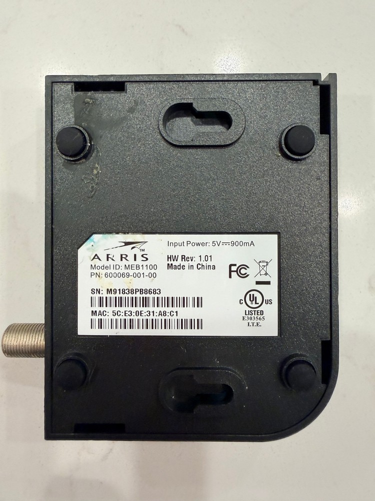 Arris MEB1100 MoCA Ethernet Bridge Adapter Ethernet Over Coax Network Extender