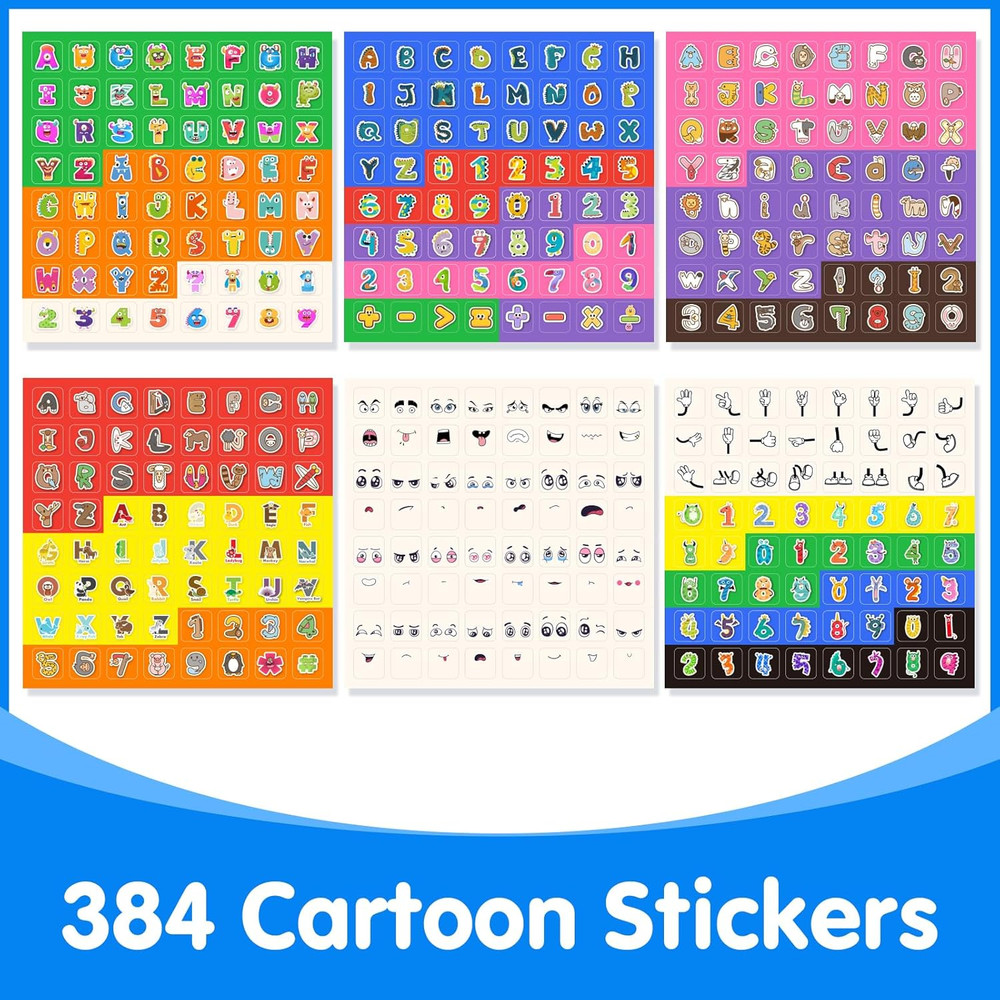 100 Pcs Math Linking Cubes with 384 Cartoon Stickers – Essential Counting Cubes