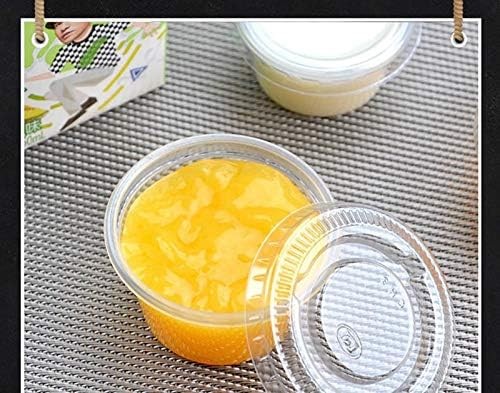 50PcS 150ml PE material plastic cup with lid pudding yogurt sauce sampling ca...