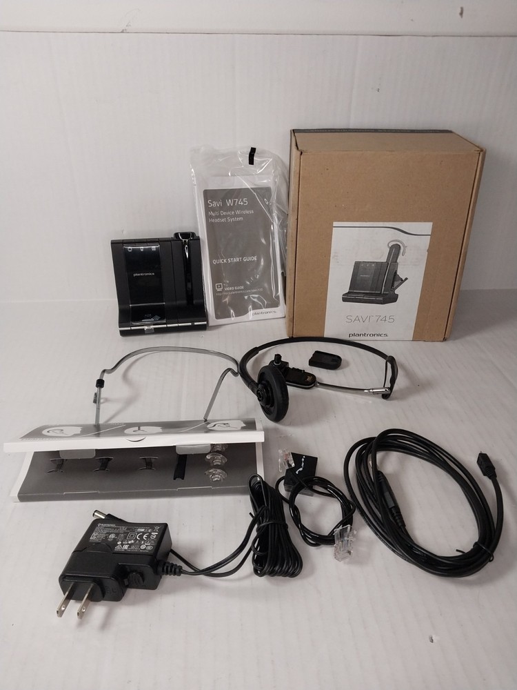 Plantronics Savi 745 W745 Headset System Black