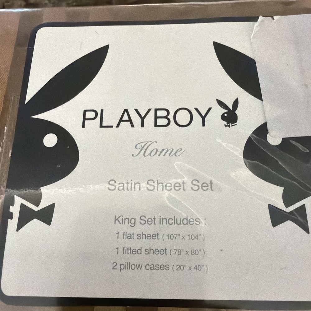 Playboy Sating Sheet Set Gold With Stripes